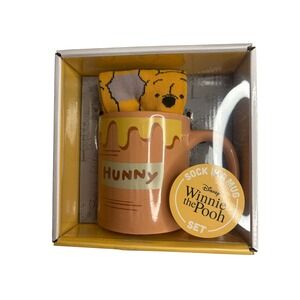 Disney Winnie the Pooh‎ Mug and Socks Set Hunny Pot Theme Gift New